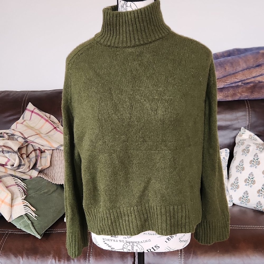 Sezane Wool Sweater Perfect Green SZ L 100% Yak Wool